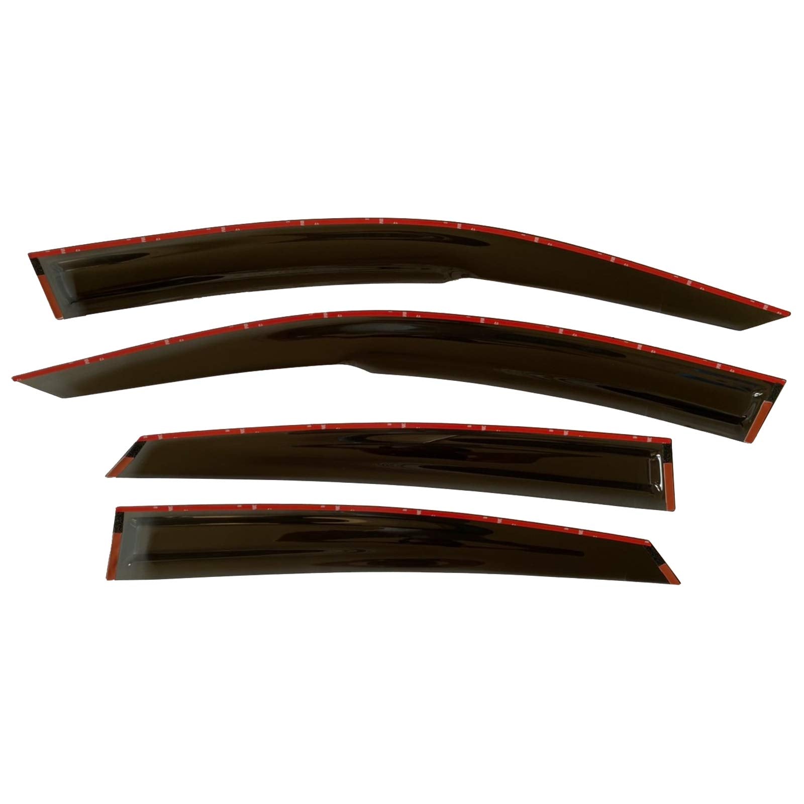 Black Tape-On Rain Guards Side Window Visor Deflectors for Honda Civic Sedan 2016-2021