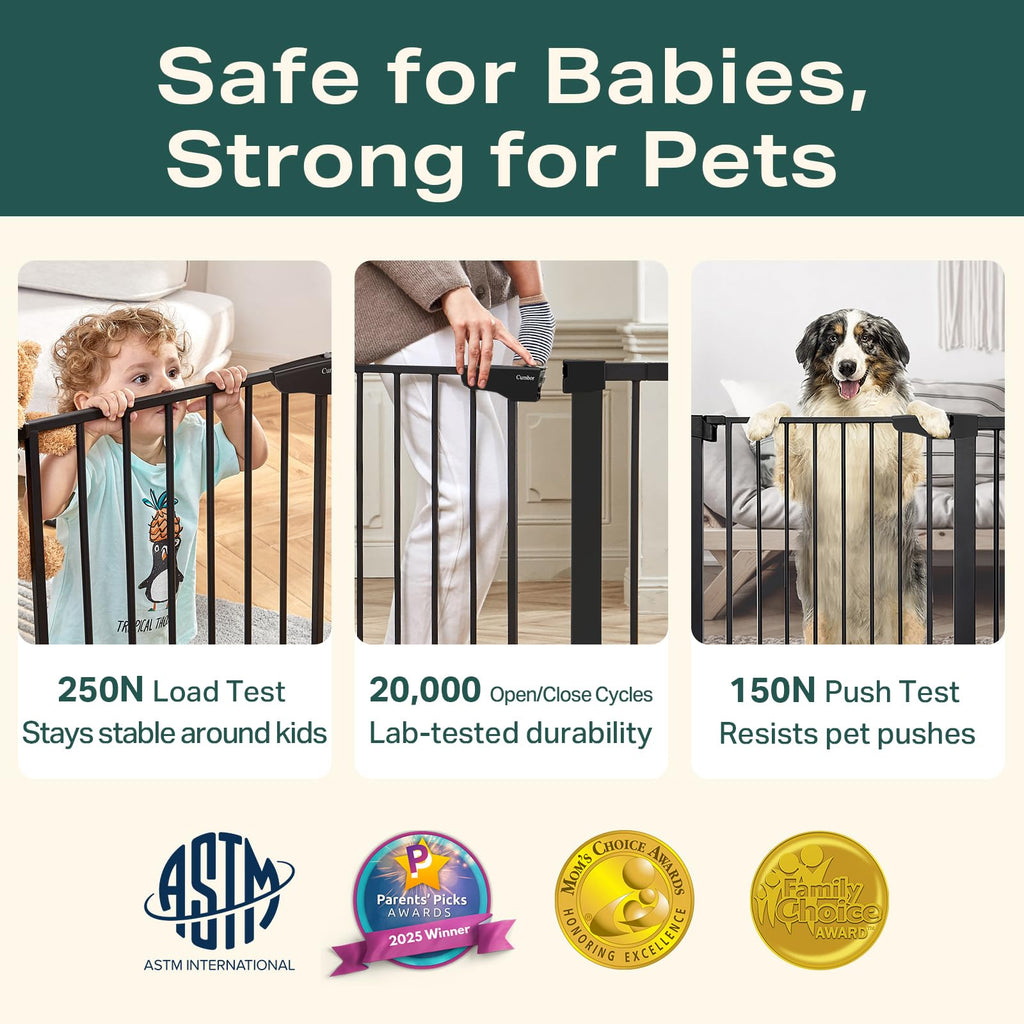 Open-Box New Cumbor Extra Wide Pressure Mounted Safety Baby Gate
