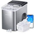 Stainless Silver Portable Countertop Ice Maker Self-Cleaning 26 lbs24 Hrs 3 Bullet Ice Sizes