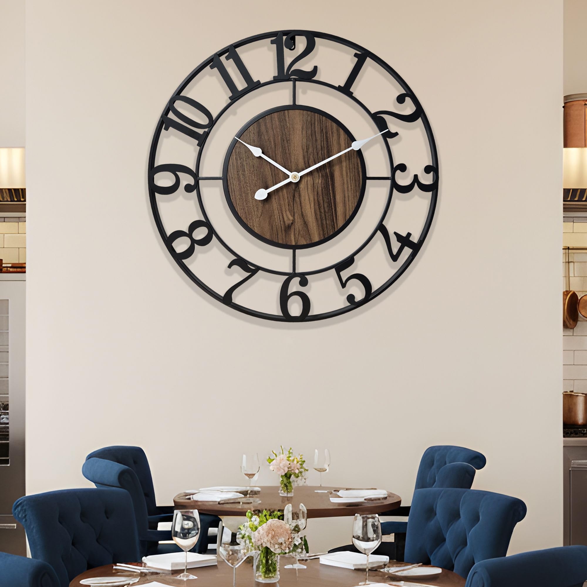 Open-Box New Tixmtry 20-Inch Silent Retro Metal - Wall Clock