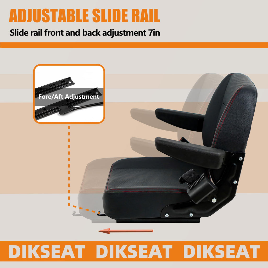 Universal Forklift Seat with Armrest Safety Belt and Micro Switch $93.75