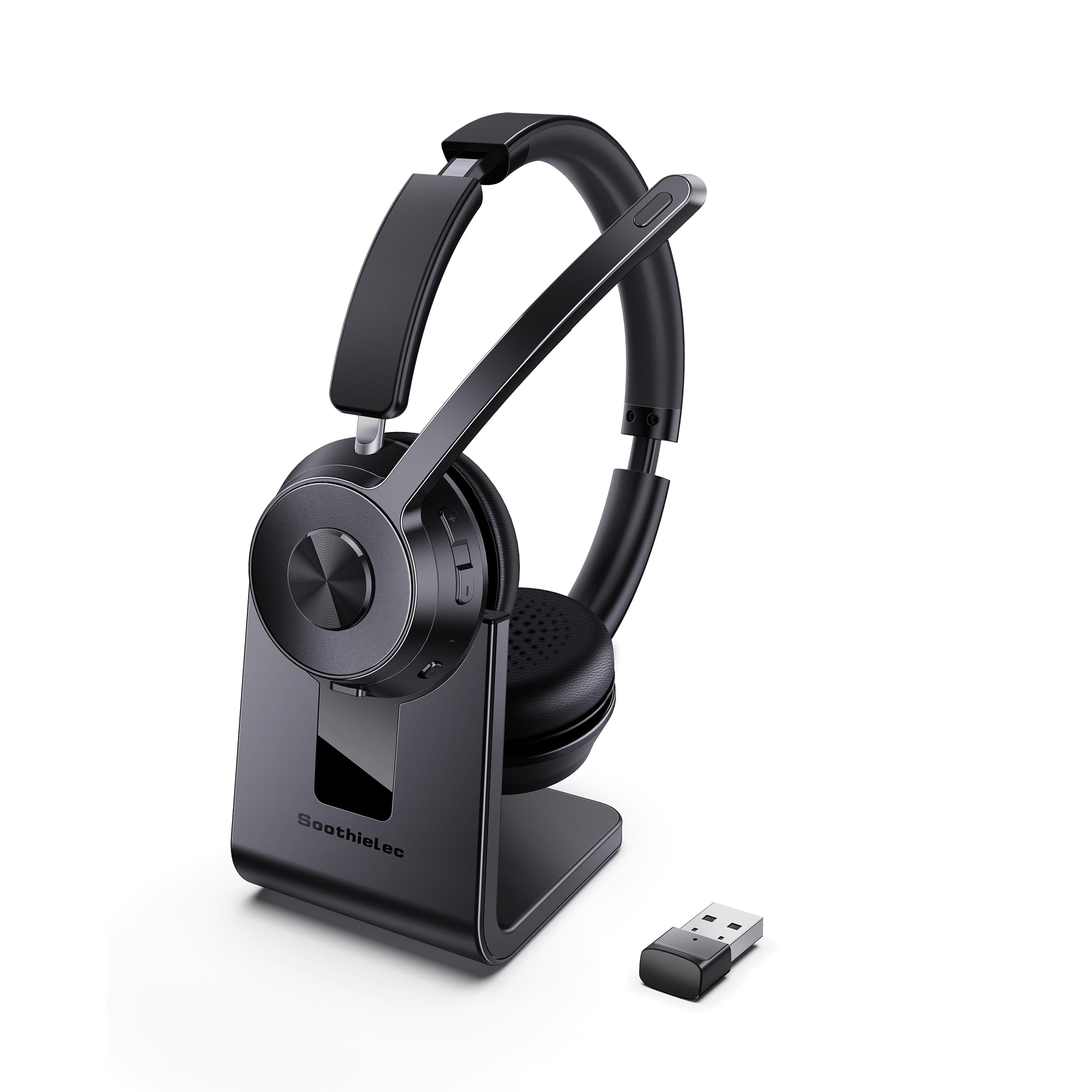 New Open-Box Soothielec KH53 Wireless BT AI Noise Canceling Mic USB Dongle 40H Battery Headset Retail $55.00