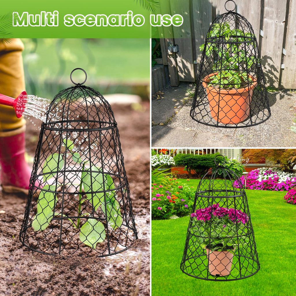 Pcs Black Metal Chicken Wire Garden Cloche Plant Covers 17 H x 13 D