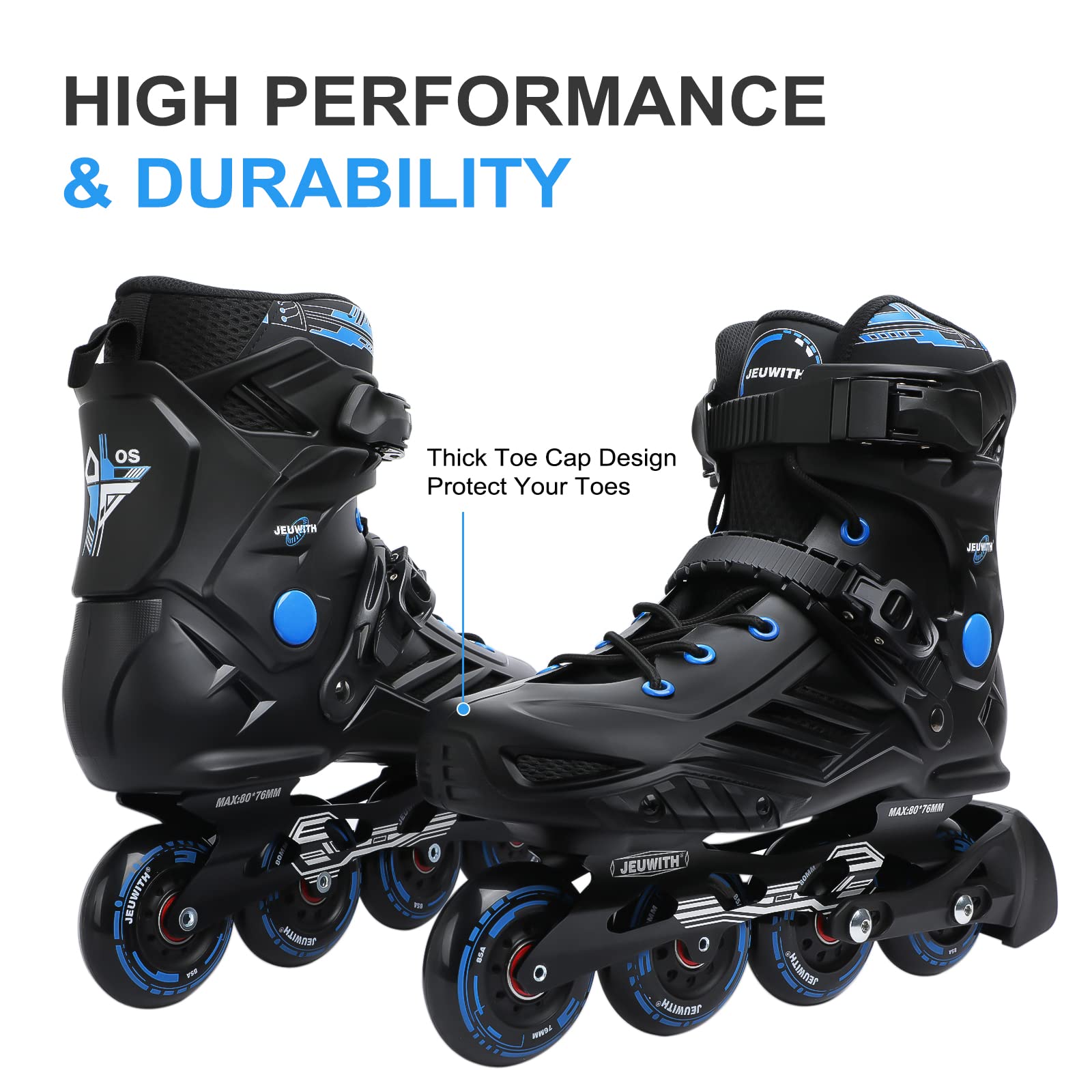 BlackBlue Unisex Racing Inline Skates with CNC Aluminum Frame Professional Fitness 85A Wheels