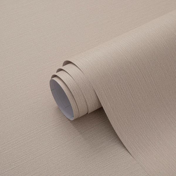 Light Brown Fabric Peel and Stick Flax Textured Wallpaper 24 x 393