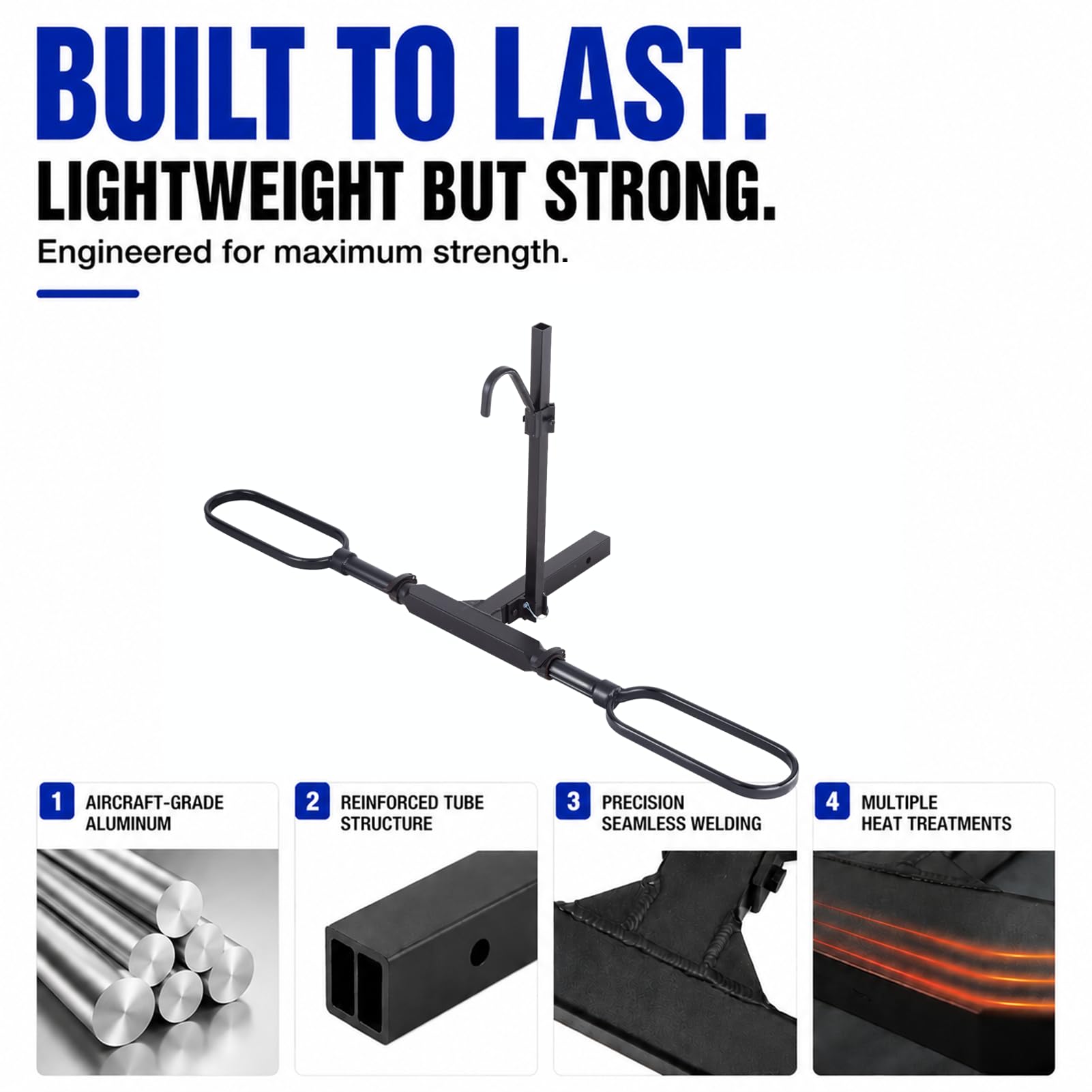Platform Bike Rack for 2 Hitch Fits 1 E-Bike or Fat Tire Bike 120 lbs Capacity Black $194.25