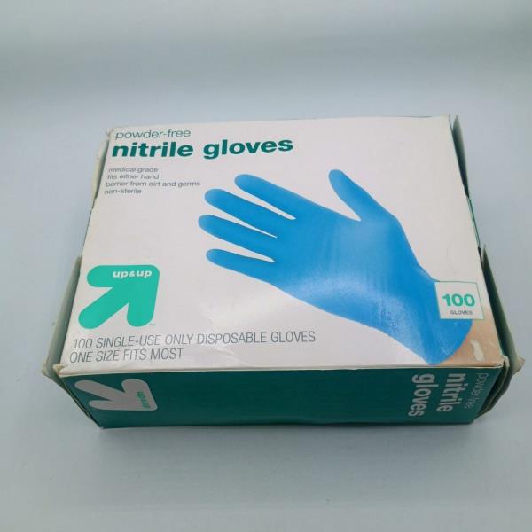 Powder-Free Nitrile Gloves 100 Count One Size Fits Most Blue
