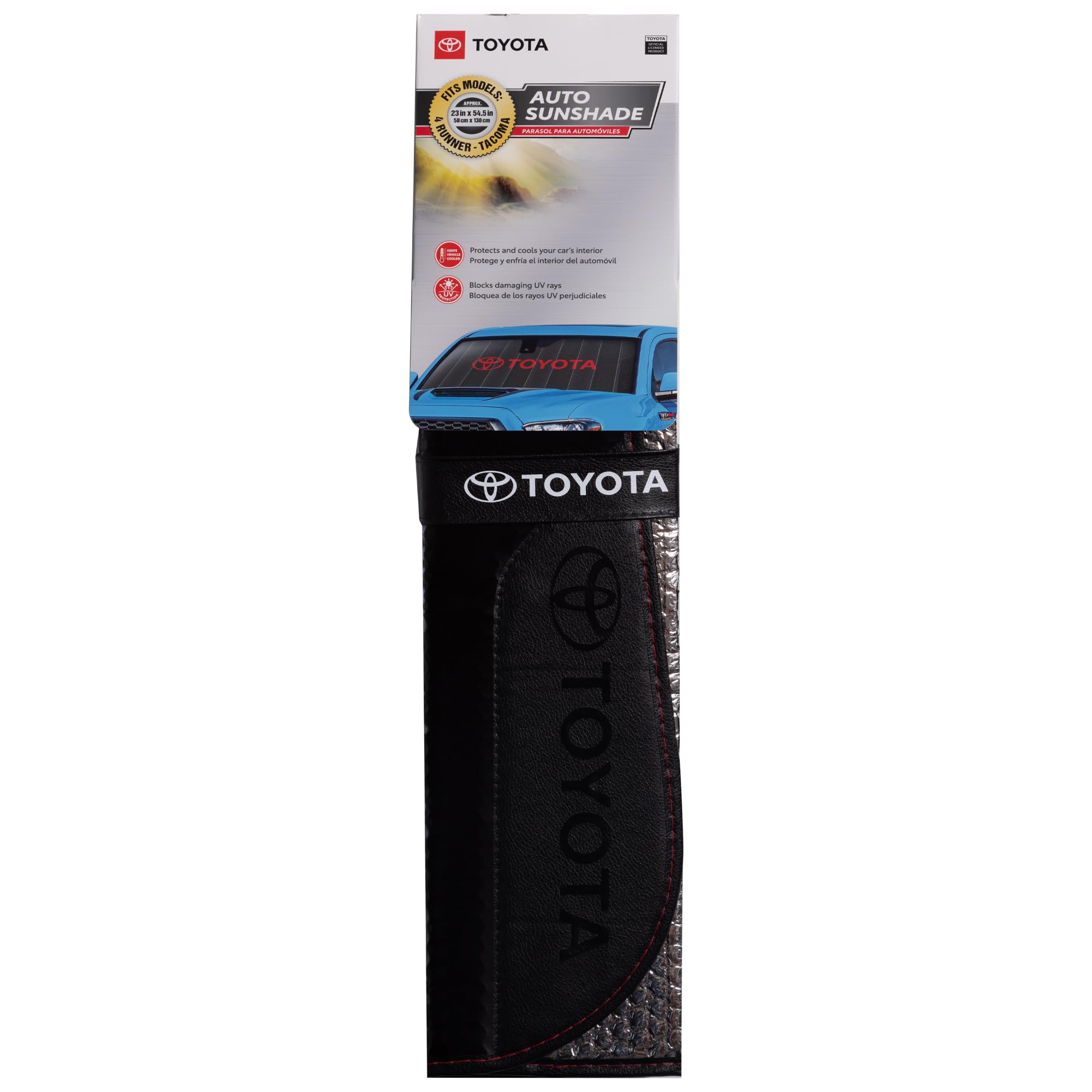 Black  Red Toyota 4 Runner Tacoma Front Windshield Accordion Sunshade 55x23