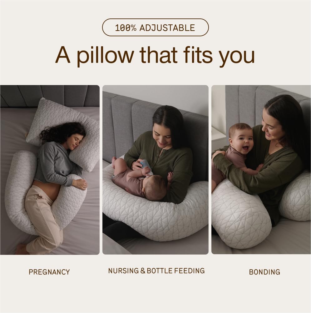 White Adjustable Memory Foam Maternity Body Pillow
