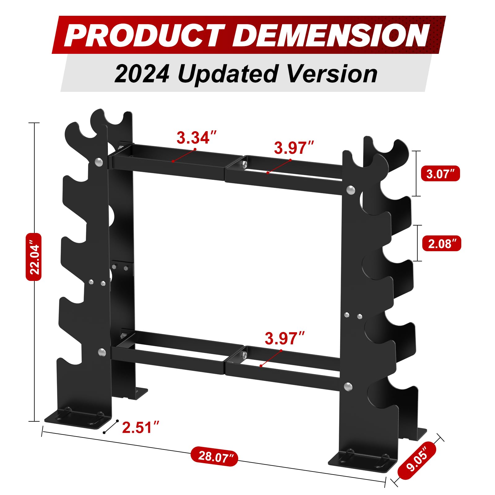New As-Is JOLISTEN 5-Tier 450LBS Capacity Dumbbell Rack Black Weight Storage Organizer Retail $59.00