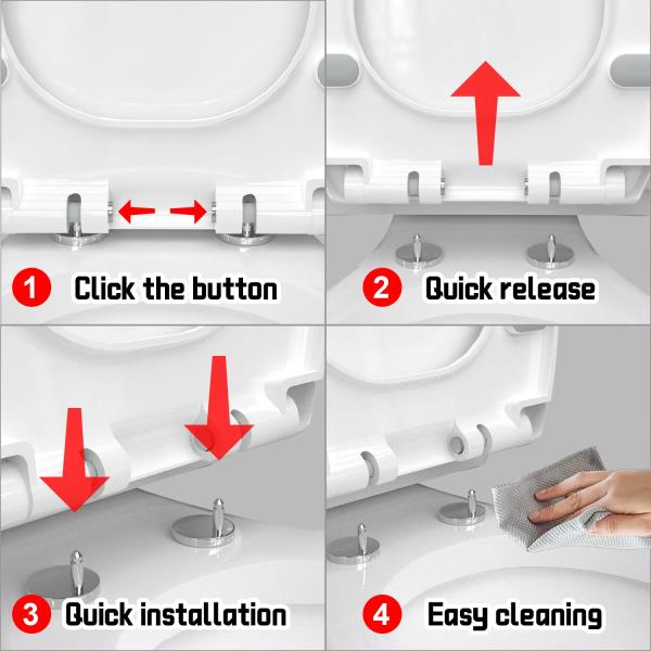 Elongated Oval Toilet Seat Slow Close Metal Hinges 18.5 White $35.00