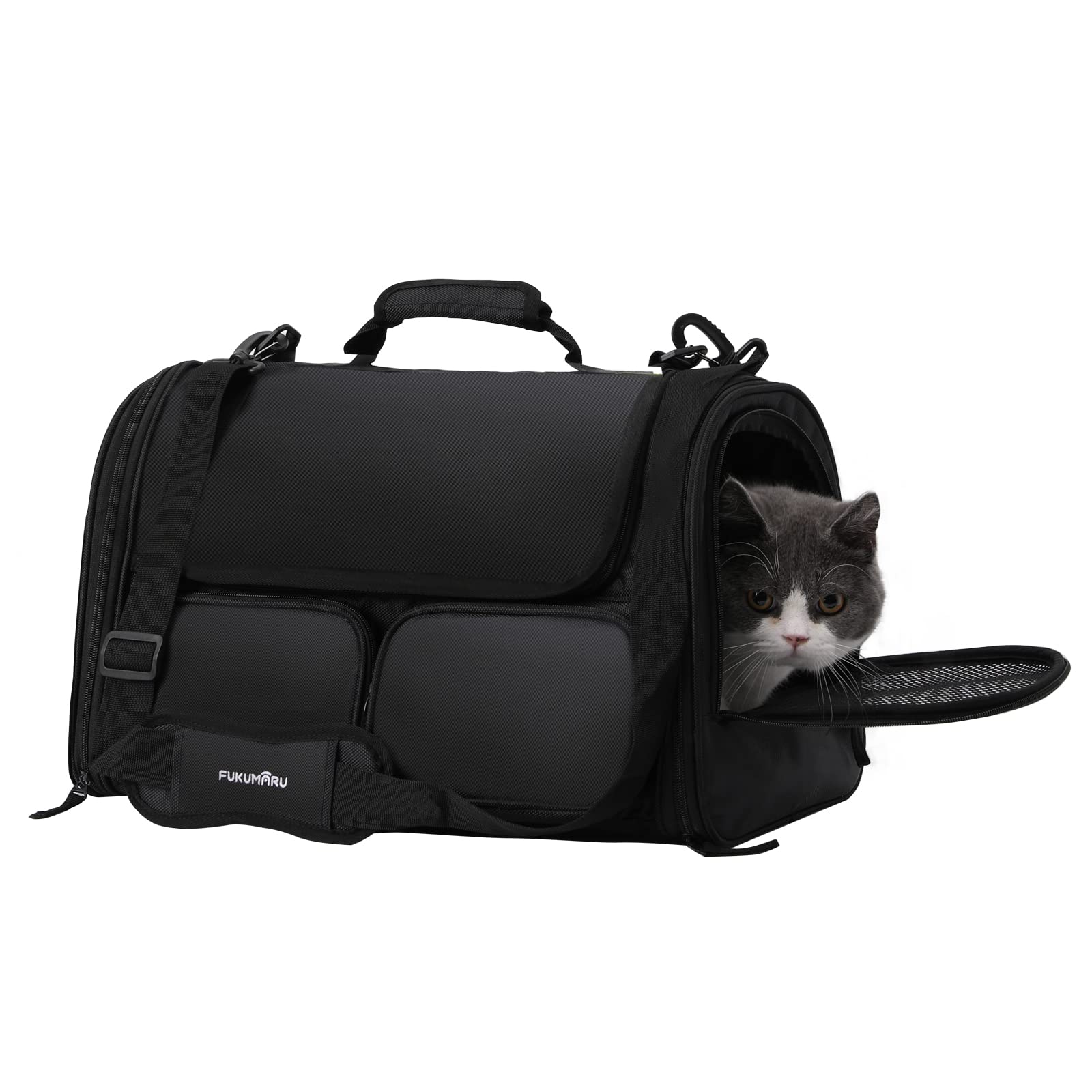 Open-Box New FUKUMARU Airline Approved Soft-Sided Pet Carrier w 4 Mesh Windows 15 lb Retail $32.00