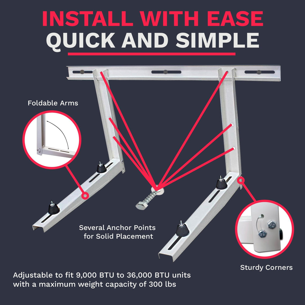 DuctlessAire Outdoor Wall Bracket - Mini Split Mounting Bracket - Ductless Air Conditioner Wall Mount - Mini Split AC/Heating System Accessories for Window AC, HVAC, Heat Pump & More (9000-36000 BTU) Retail $32.00
