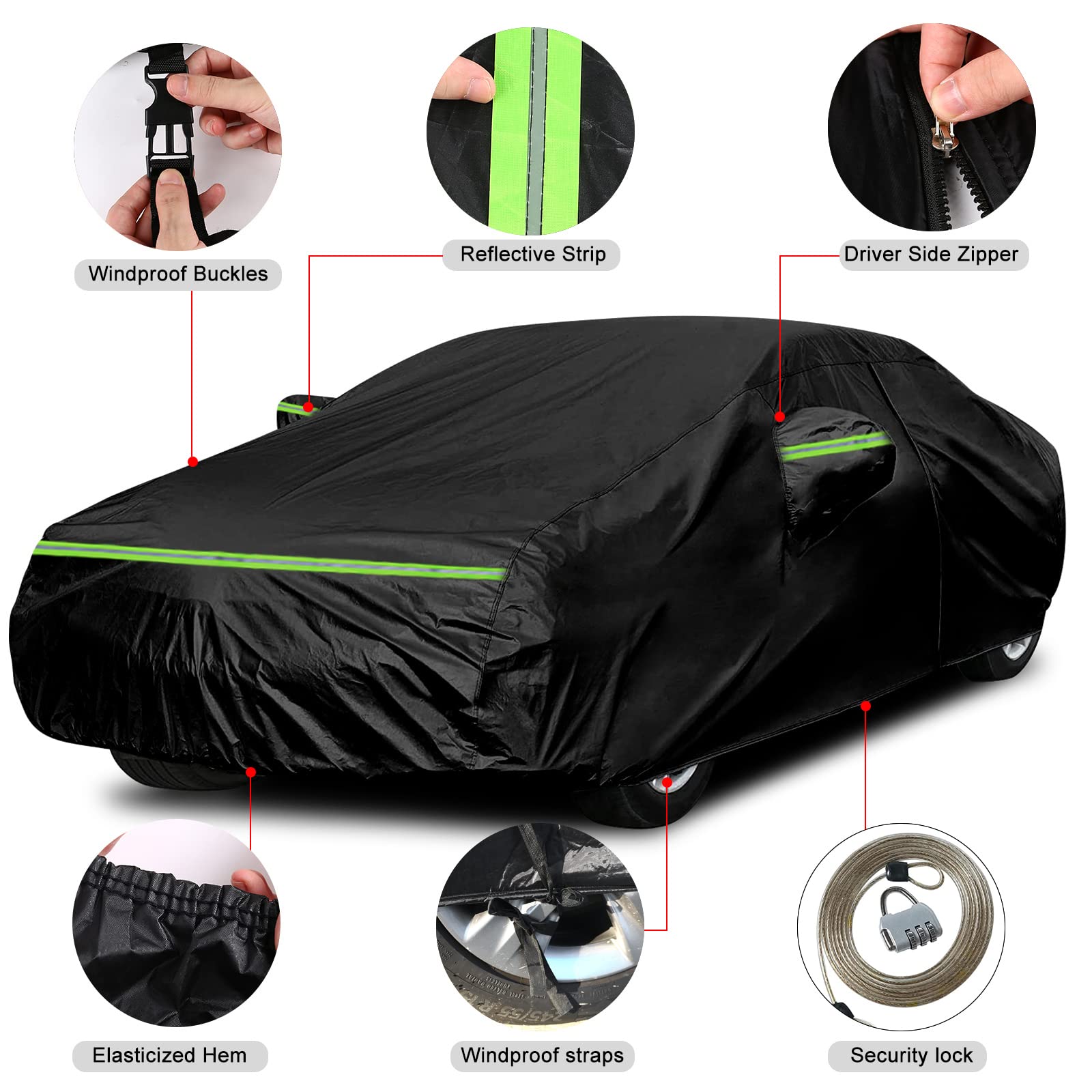 Waterproof Car Cover for 2005-2025 Ford Mustang 6 Layers All Weather Custom-Fit $42.00 Retail $56.00