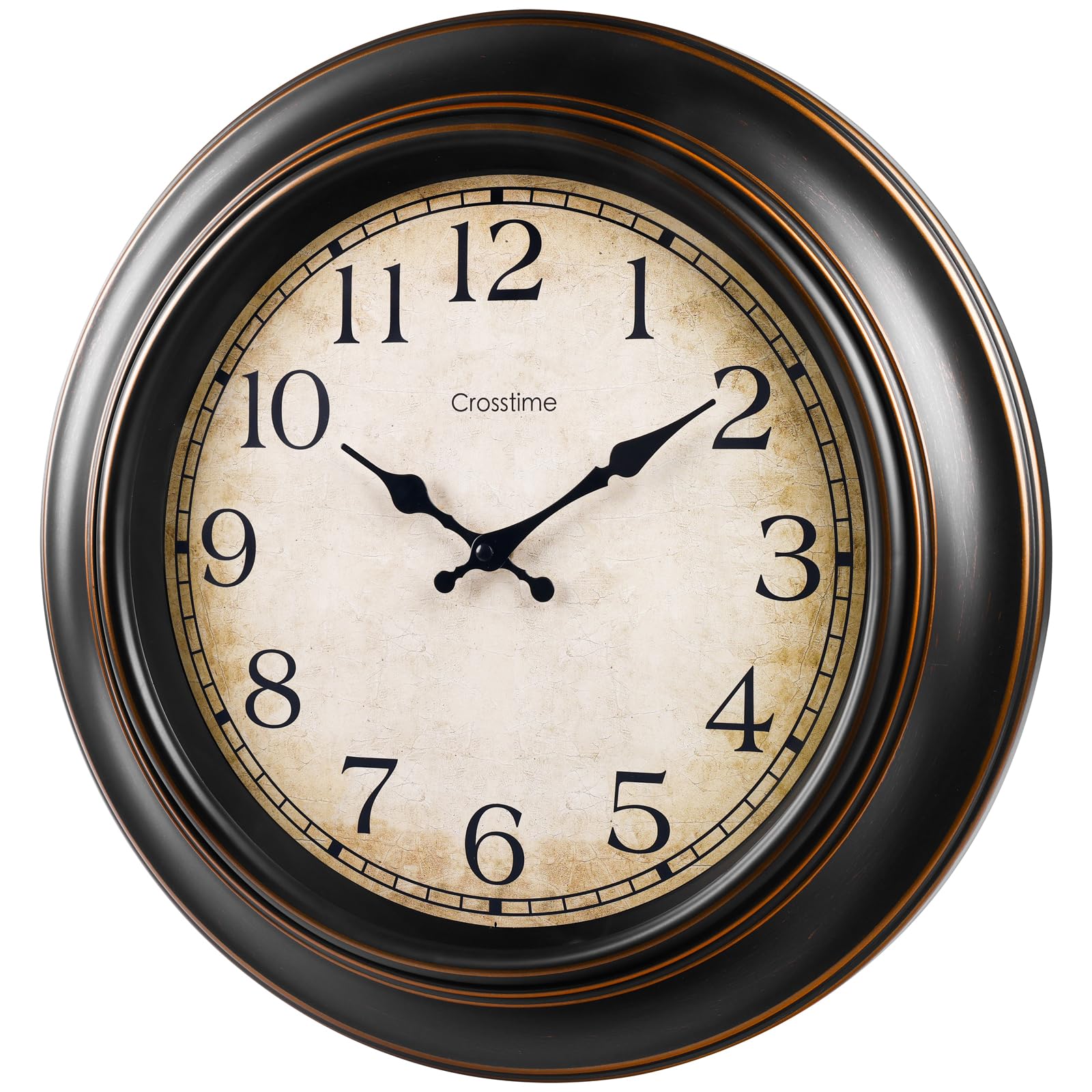 Crosstime 18 Inch Vintage Large Wall Clock for Living Room Decor,Battery Operated Silent Non-Ticking Retro Classic Clocks for Kitchen Fireplace Home Office,House Warming Gifts,Bronze Retail $37.00