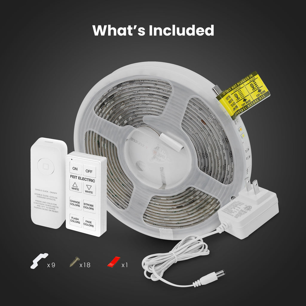 Feit Electric 16FT Ultrathin RGBW Color Chasing LED Light Strip Wi-Fi Alexa Google Retail $39.00