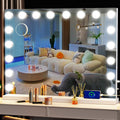 Gvnkvn Vanity Mirror with Lights, 32 x 24 Tabletop Hollyhood Makeup Mirror, Hollywood Lighted Mirror with 18 Dimmable LED Bulbs,3 Colors Modes,Touch Control,Metal Frame, Retail $149.00