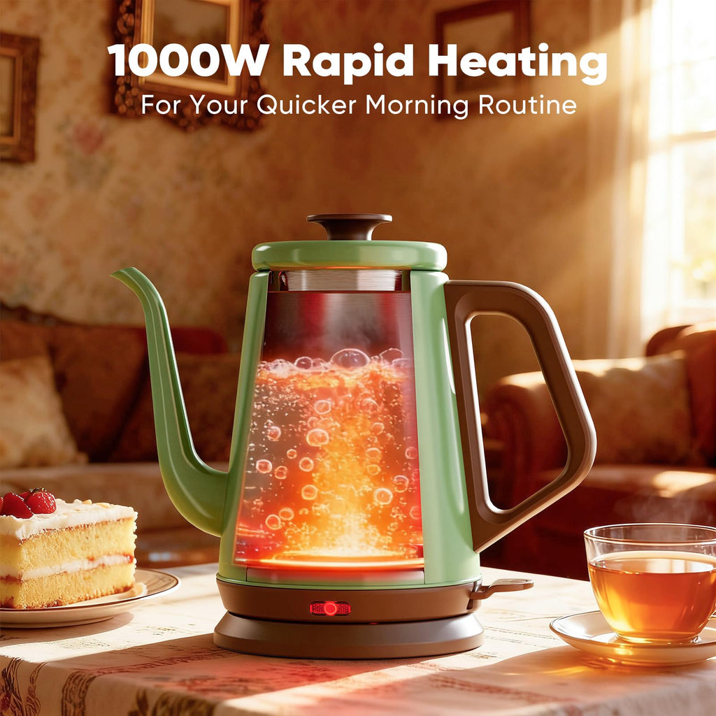 Gooseneck Electric Kettle 1.0L 100 Stainless Steel Green - $28.50 Retail $38.00