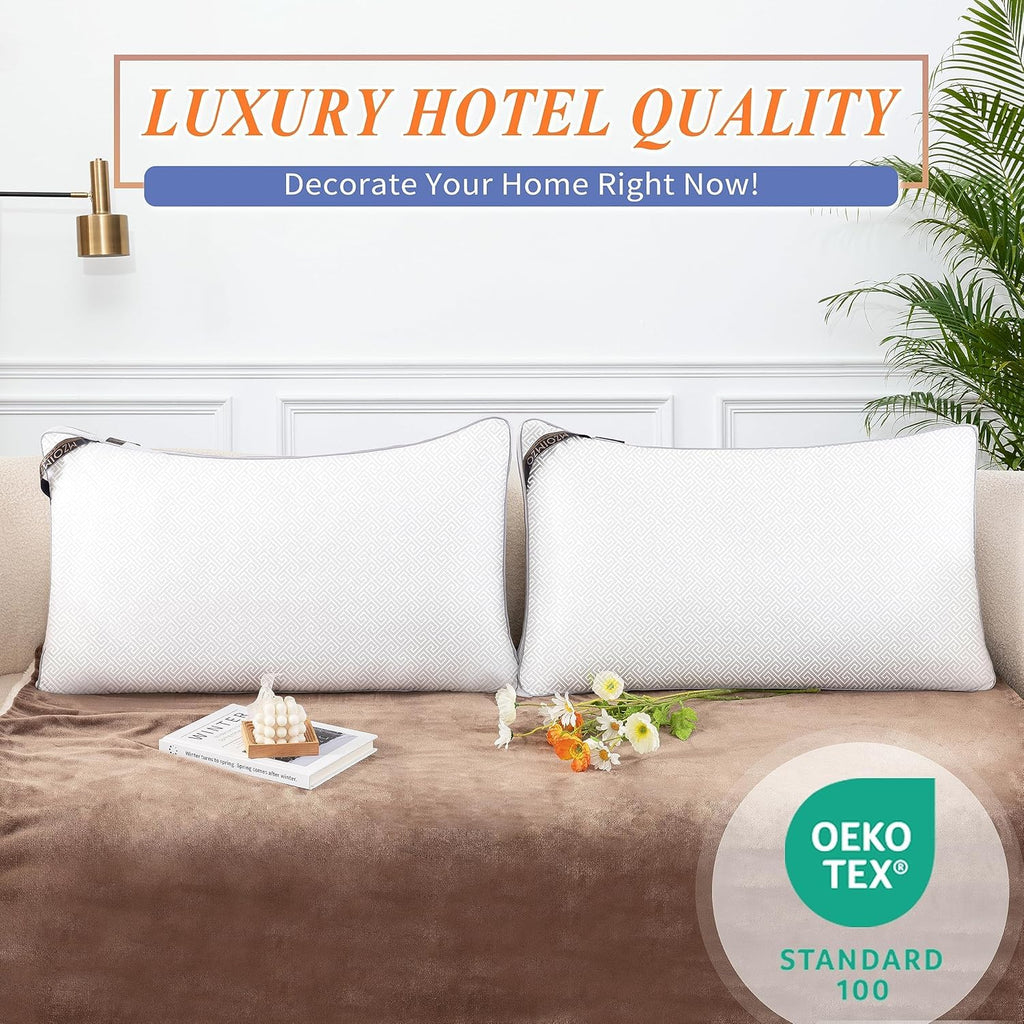 Open-Box New MZOIMZO Hotel Collection Bed Pillows Set of 2 with Cooling Mesh  Down Alt Fill Retail $29.00