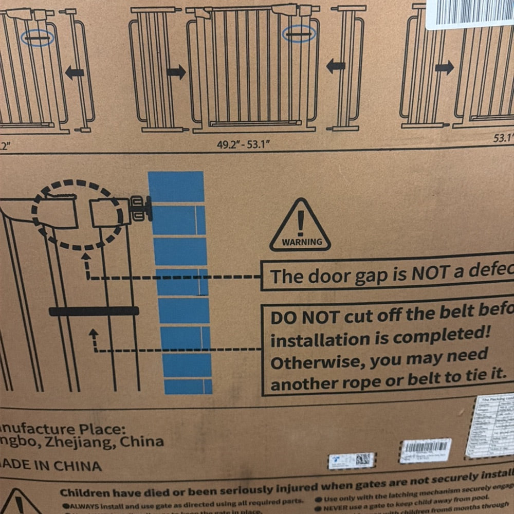Open-Box New Cumbor Extra Wide Pressure Mounted Safety Baby Gate
