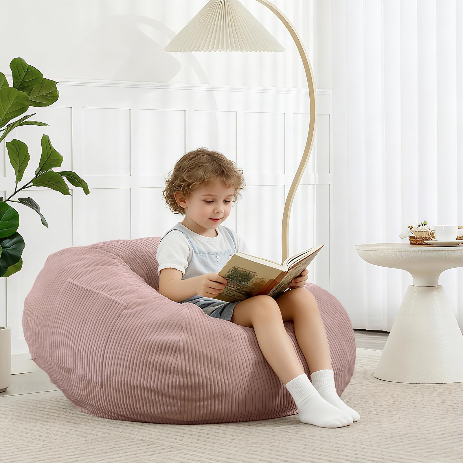 New Manyday 2.5FT Pink Corduroy Memory Foam Bean Bag Chair Retail $38.00