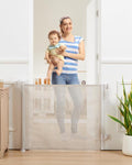 Retractable Baby Gate Rattan Mesh 33 Tall Expands to 55 Wide for Stairs and Doorways