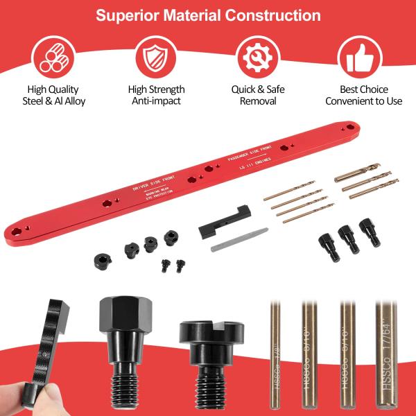 Exhaust Manifold Drill Template Tool Kit for GM LS III 4.8L 5.3L 6.0L Engines 1999-Newer