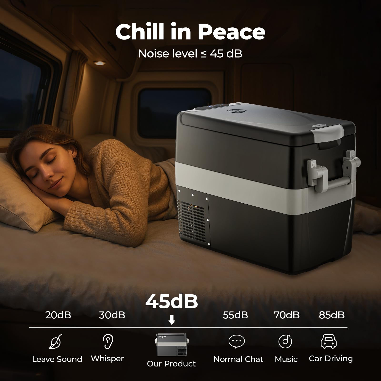 BougeRV 12V Portable Refrigerator Fridge Freezer Portable Car Fridge 53 Quart Electric Cooler12V/24V DC 110~240 V AC for RV Truck Jeep Pickup SUV Van Boat Camping Tailgating Road Trip Outdoor Travel Retail $237.00