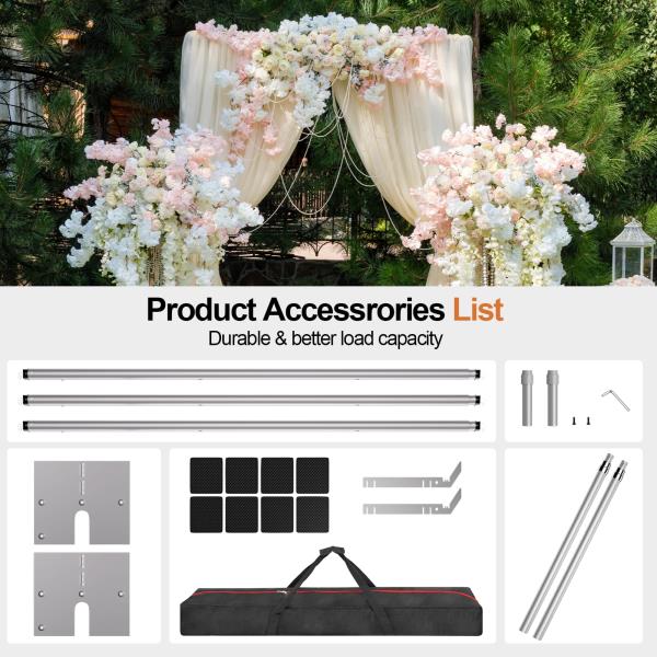 9x10ft Three Crossbar Heavy Duty Backdrop Stand for Wedding