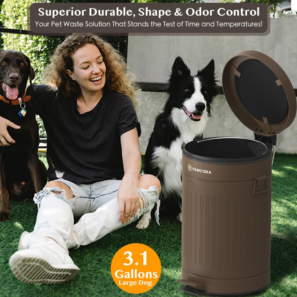 As-Is New PAWZIDEA 3.1 Gal Outdoor Odor Control Pet Waste Trash Can Retail $69.00