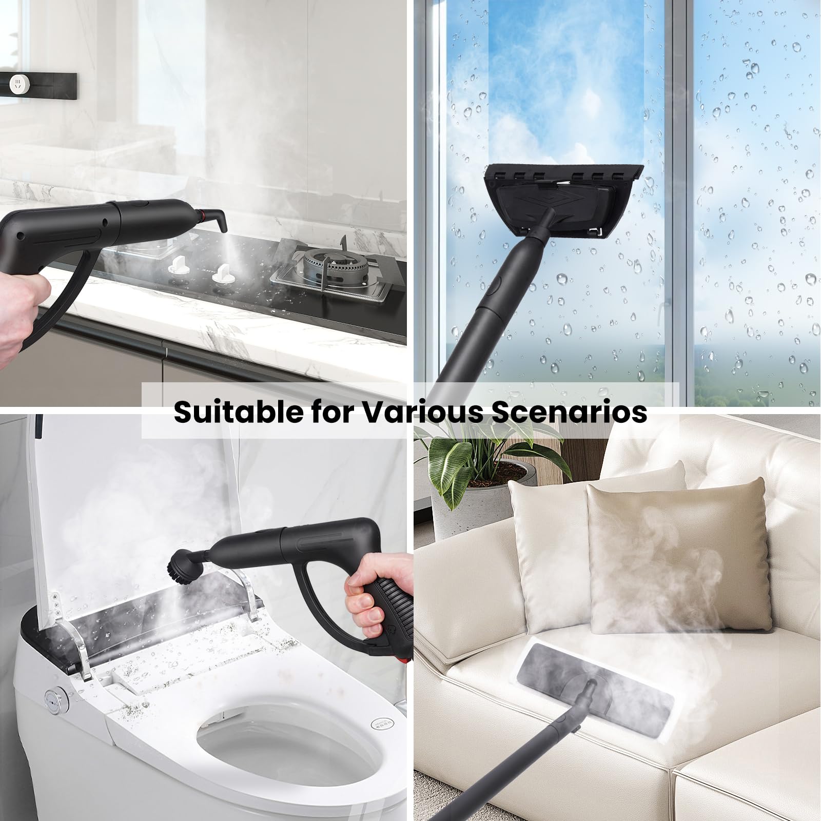 Steam Cleaner 1.5L Steamer for Cleaning Fast Heating 6-in-1 Multi-Surface with 8 Accessories UL499 Certified Heavy Duty Steam Cleaner for Home, Car, Floors, Sofas, Tiles, Grout Steam Cleaners Retail $129.00