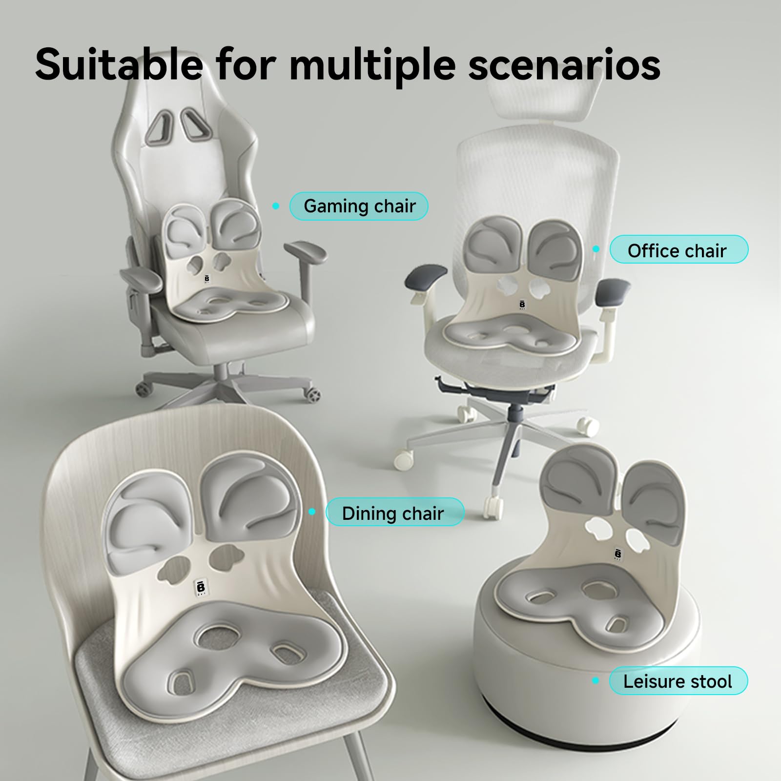 BKT Seat Cushion Chair Ergonomic Office Chair Cushions Lumbar Support for Seat Pillow Ideal for Students Office Workers Nursing Mothers Long Sitting Outdoor Fishing Floor (Grey) Retail $52.00