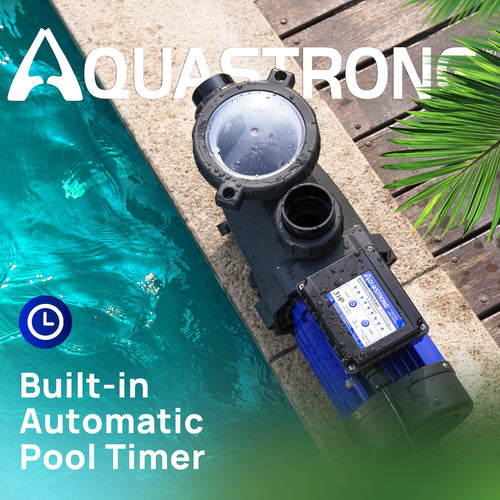 Aquastrong 3HP In/Above Ground Pool Pump with Timer, 115V, 9350GPH, High Flow, Powerful Self Primming Swimming Pool Pumps with Filter Retail $298.00