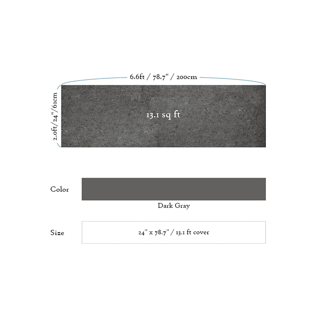 Dark Gray Stone Marble Peel and Stick Contact Paper 24 x 78 Waterproof Vinyl