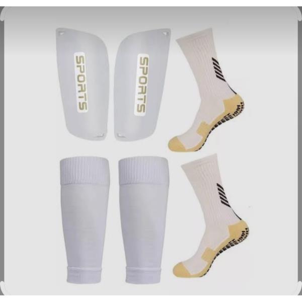 Sports Soccer Shin Guards and Grip Socks Set