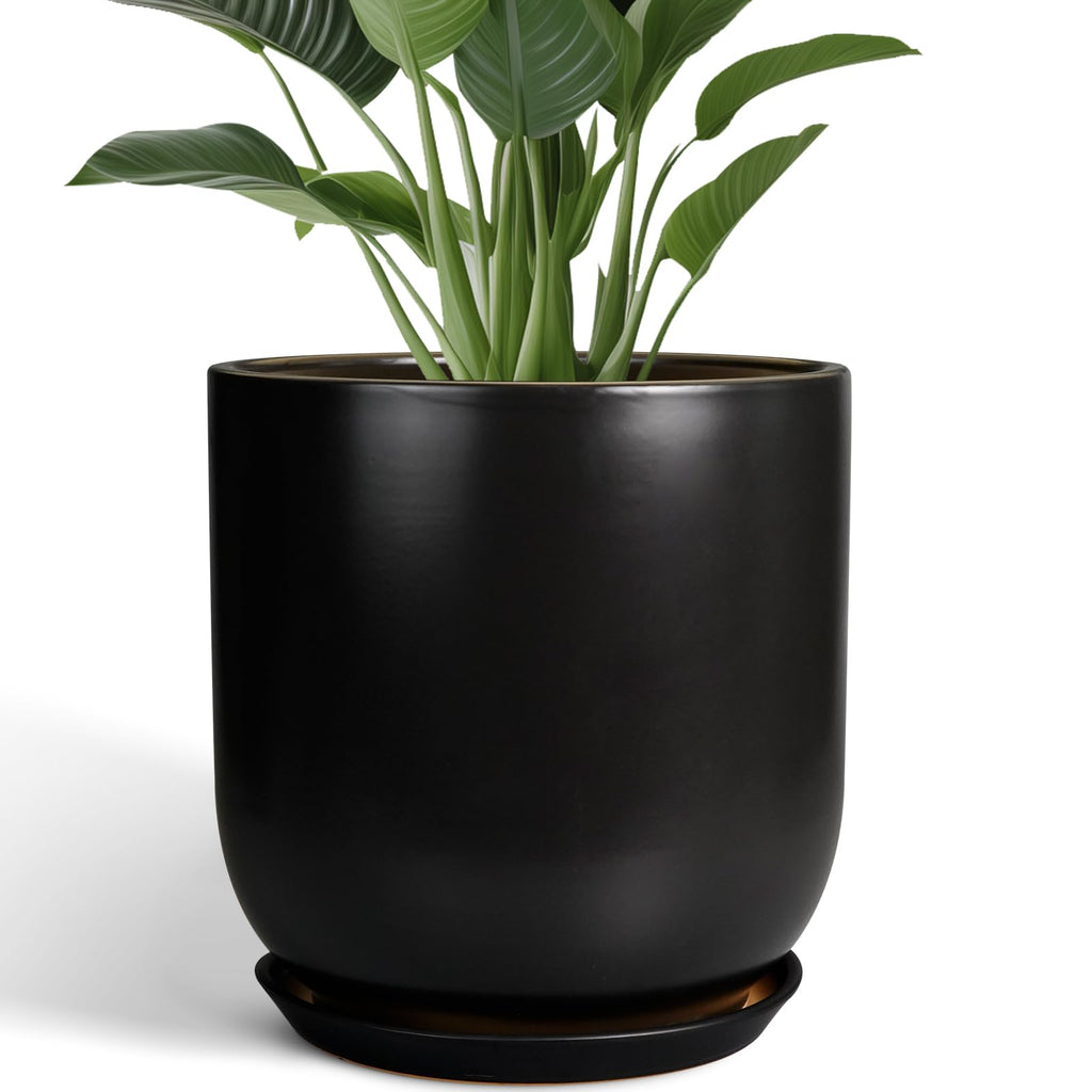 Bright Yellow 12 Inch Ceramic Plant Pot with Drainage Hole Retail $109.00