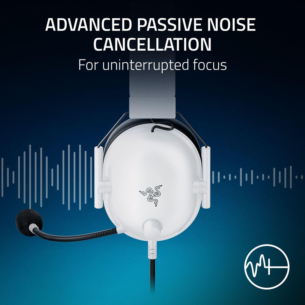 Razer BlackShark V2 X Multi-Platform Gaming Headset - 50mm Drivers Cardioid Mic White