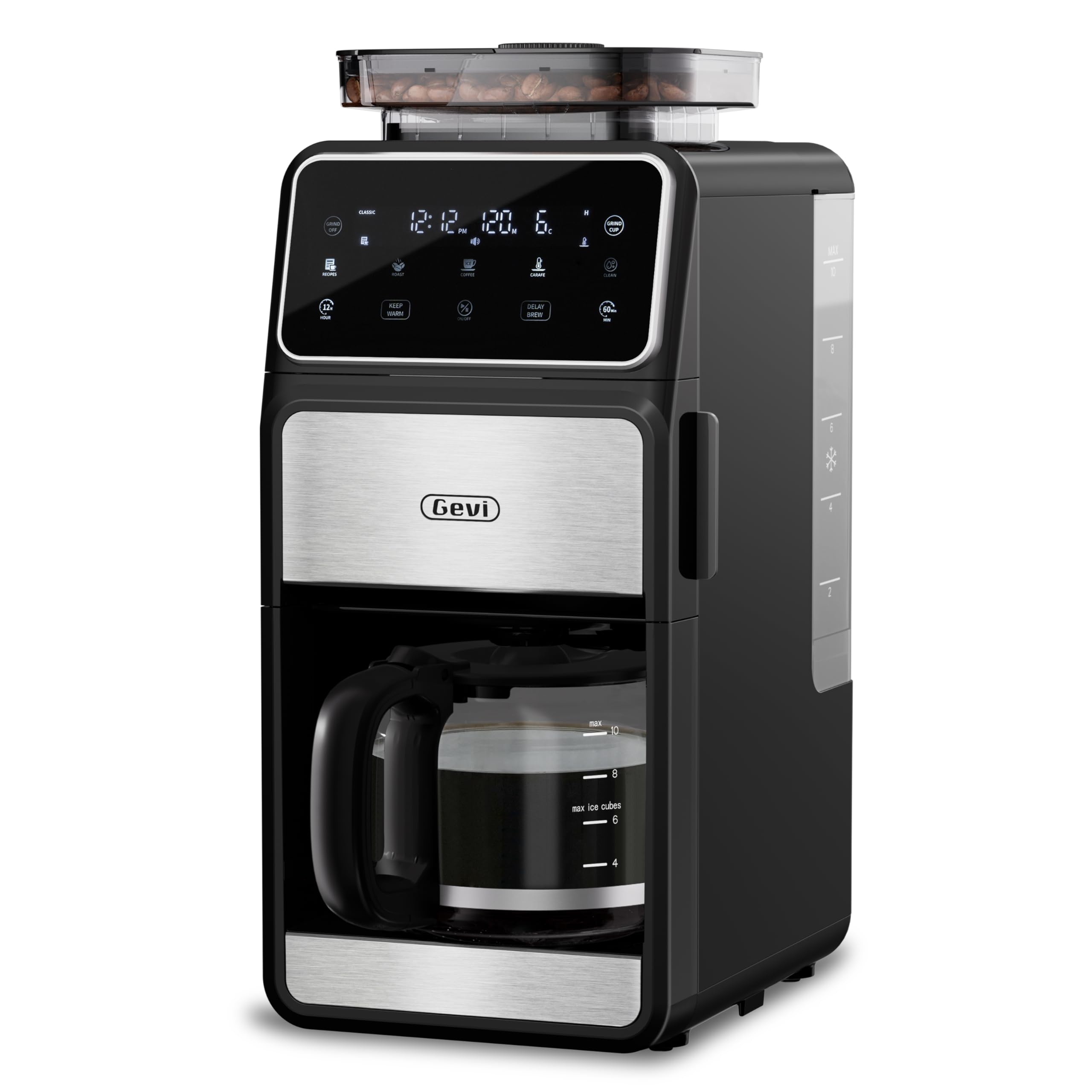 Gevi Black 10-Cup Grind  Brew Drip Coffee Maker w Built-in Grinder Retail $159.00