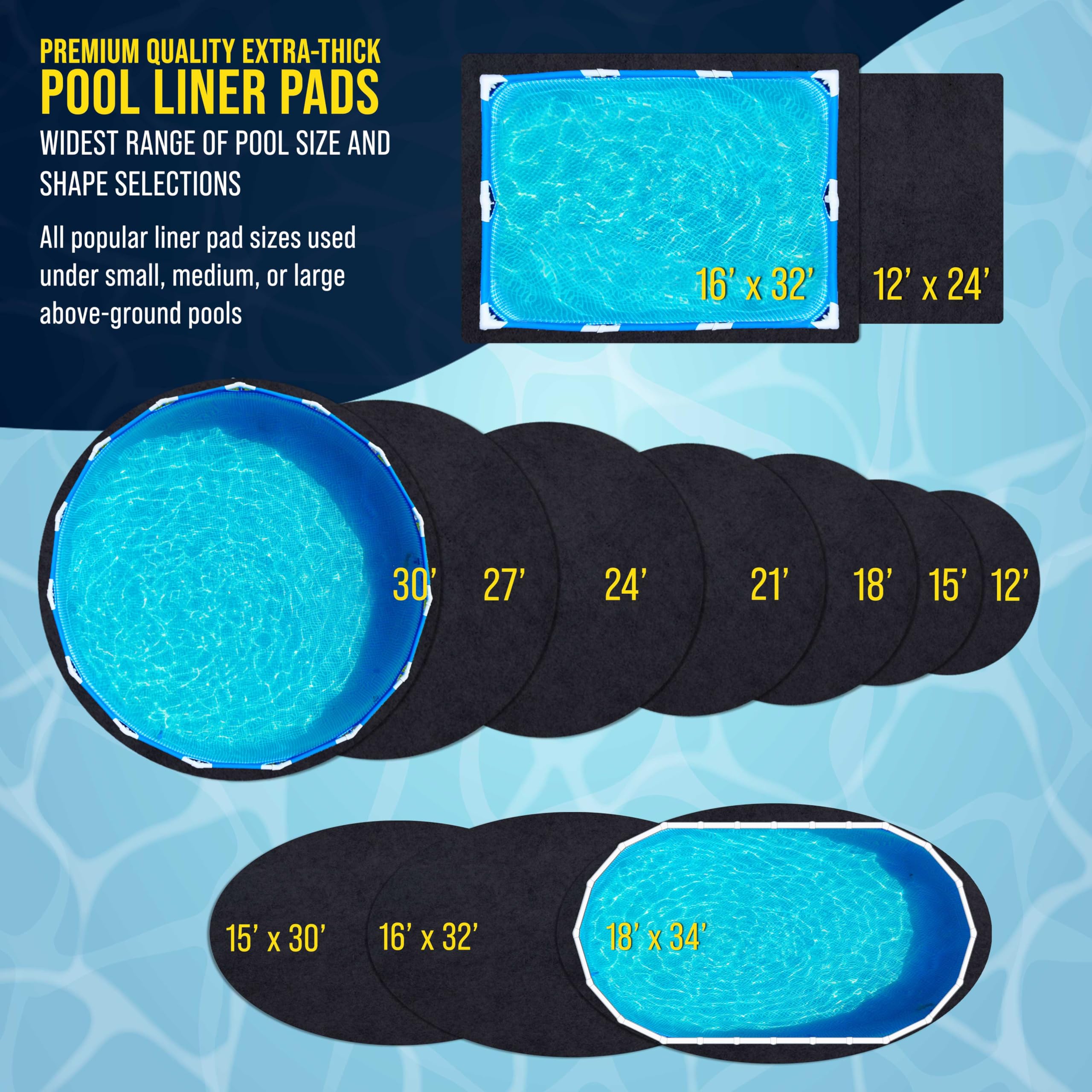 U.S. Pool Supply Ground Shield 21-Foot Round Heavy Duty Pool Liner Pad for Above Ground Swimming Pools - Protects Pool Liner, Prevents Punctures, Weed Barrier, Eco-Friendly Fabric - Extends Liner Life Retail $99.00