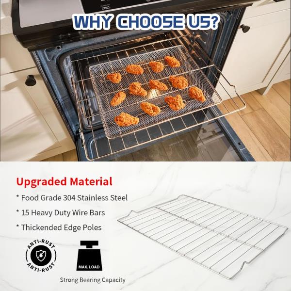 Pcs Range Oven Racks W10256908 for WhirlpoolKitchenAid 24 x 15.75