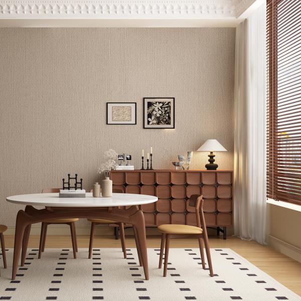 Light Brown Fabric Peel and Stick Flax Textured Wallpaper 24 x 393