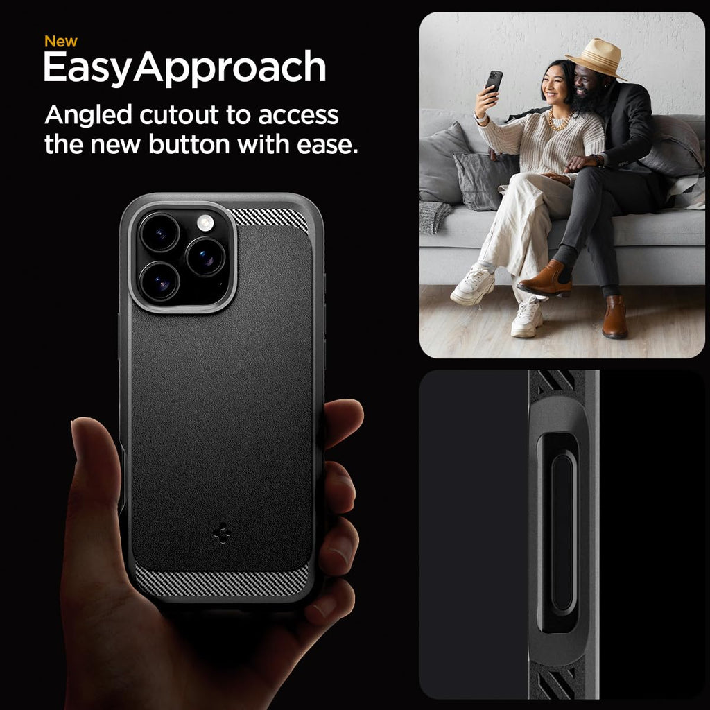 Spigen Rugged Armor MagFit Case for iPhone 16 Pro Matte Black