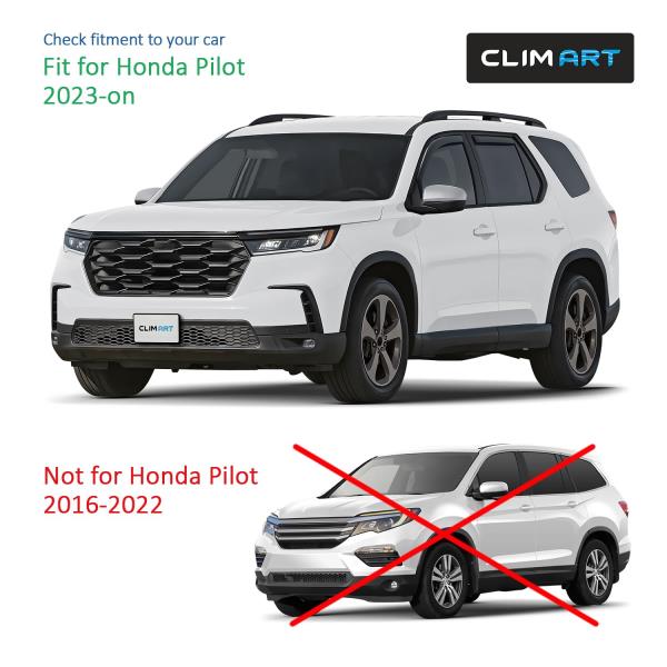 CLIM ART in-Channel Incredibly Durable Rain Guards for Honda Pilot 2023-2027, Original Window Deflectors, Vent Window Visors, Vent Deflector, 4 pcs. - 623022 Retail $69.00