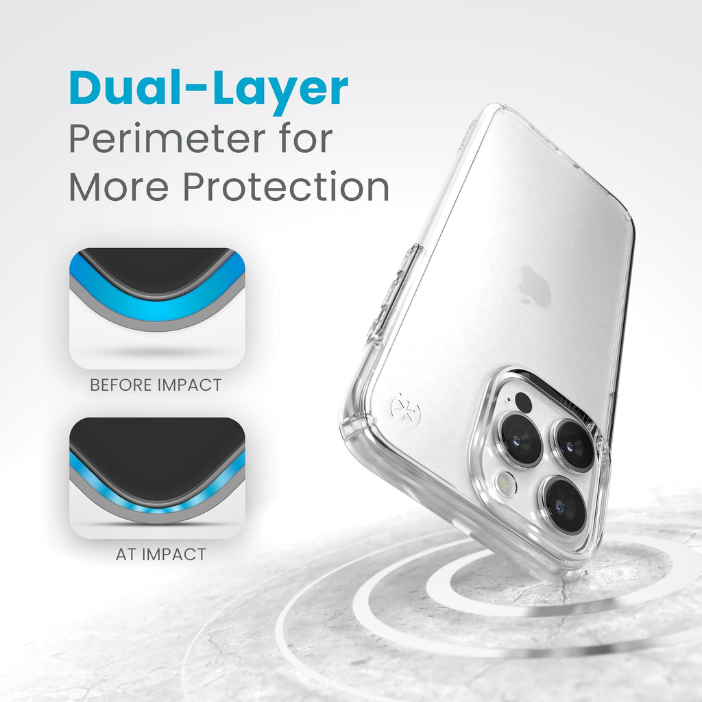 Speck Presidio Clear Anti-Yellowing Case for iPhone 15 Pro Max Clear