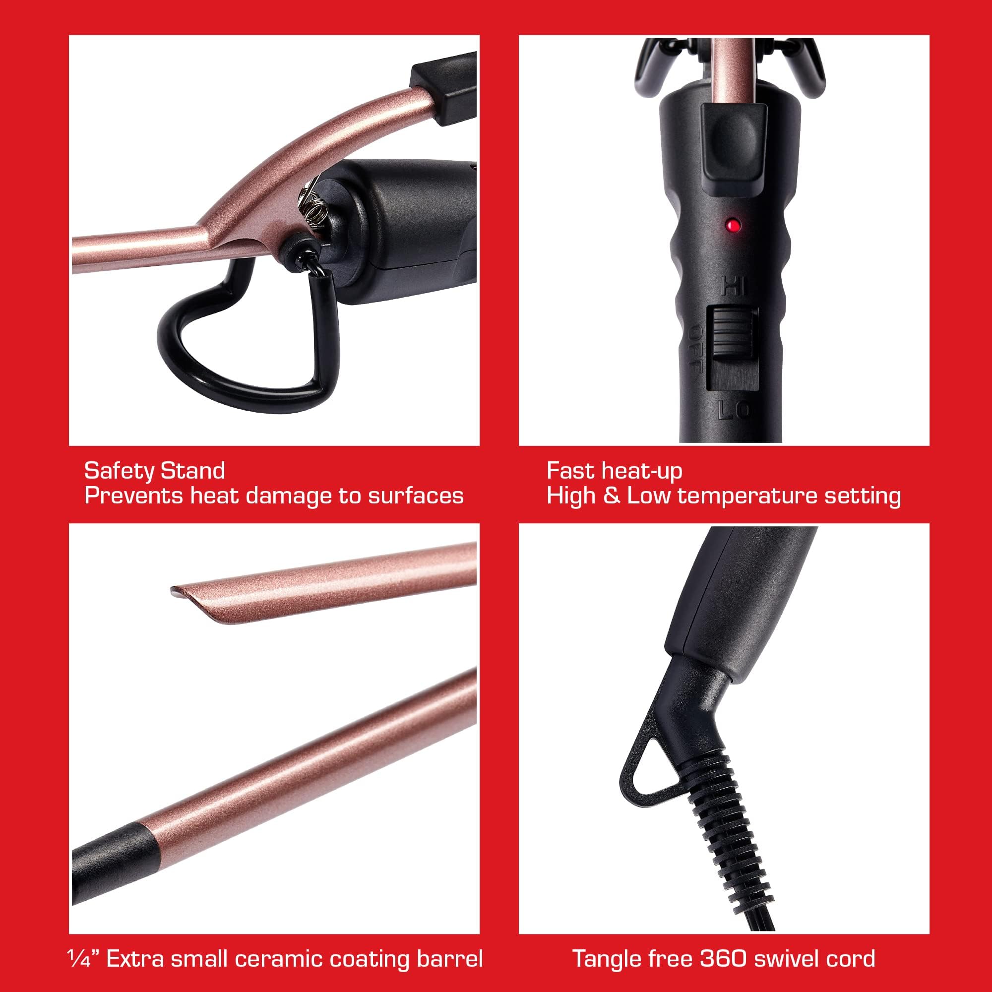 Pc Hair Styling Set with 0.3 Flat Iron  14 Curling Iron