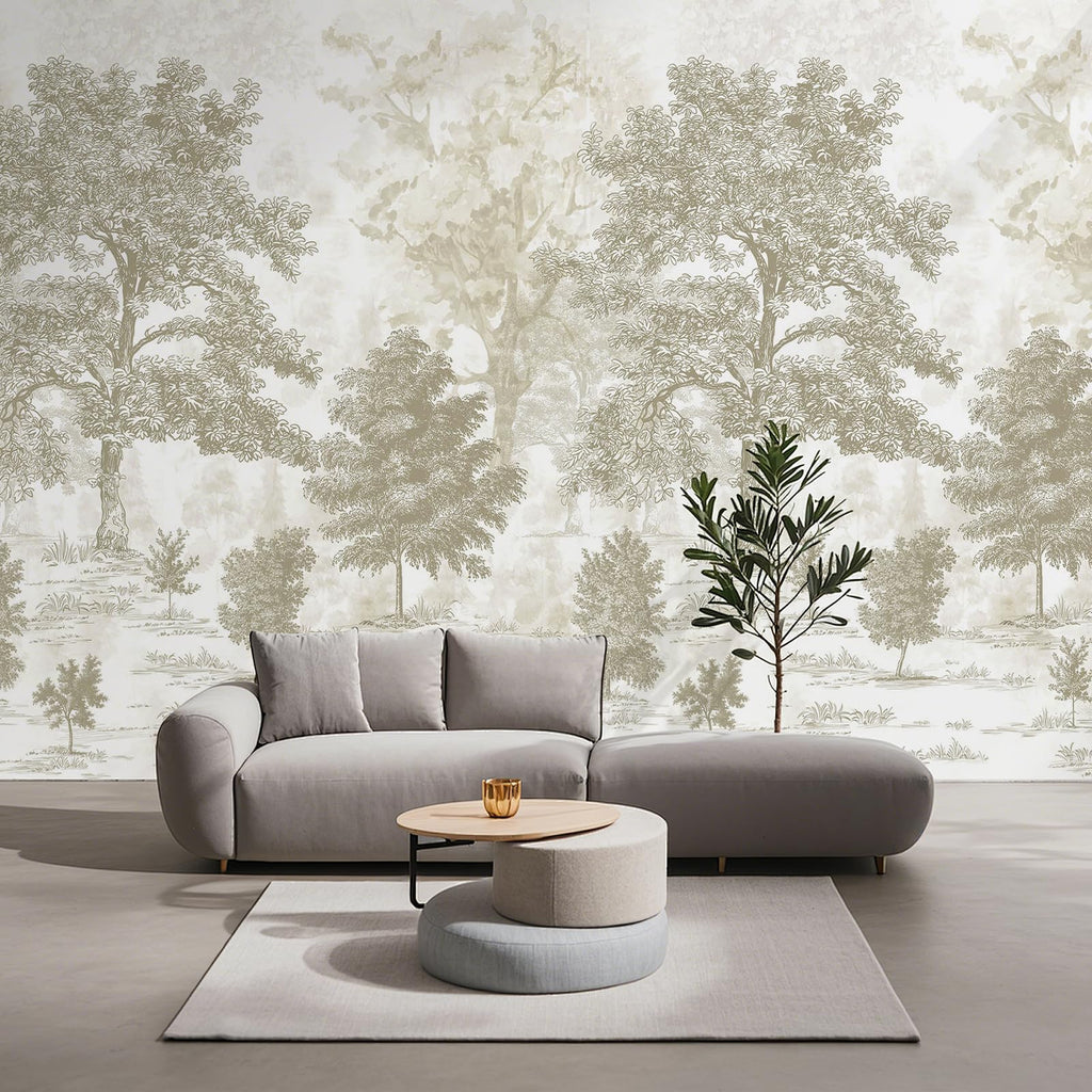 New Open-Box Zeeko Vintage Forest Wall Mural Peel  Stick 177x110 Waterproof Canvas Retail $208.00