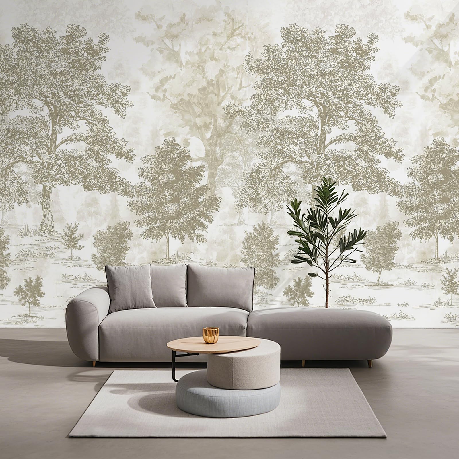 New Open-Box Zeeko Vintage Forest Wall Mural Peel  Stick 177x110 Waterproof Canvas Retail $208.00
