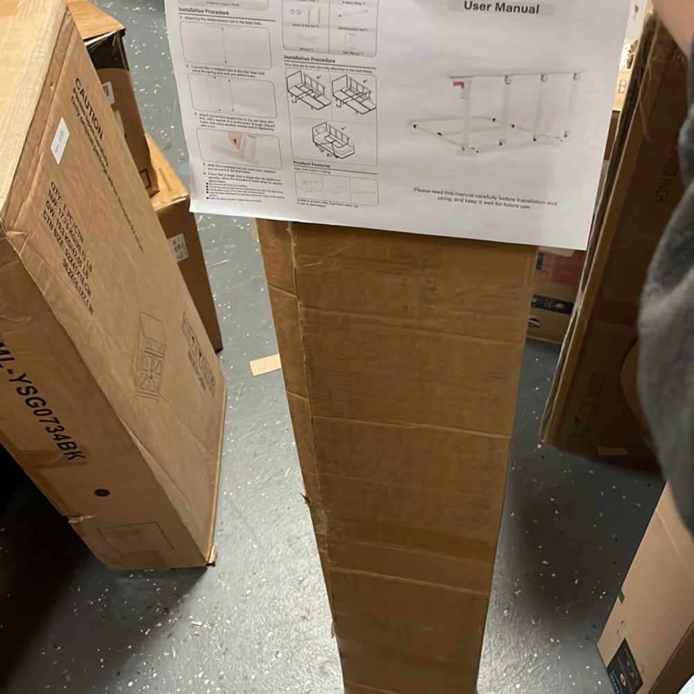 White Folding Bed Assist Safety Rail for Elderly 37L x 20H