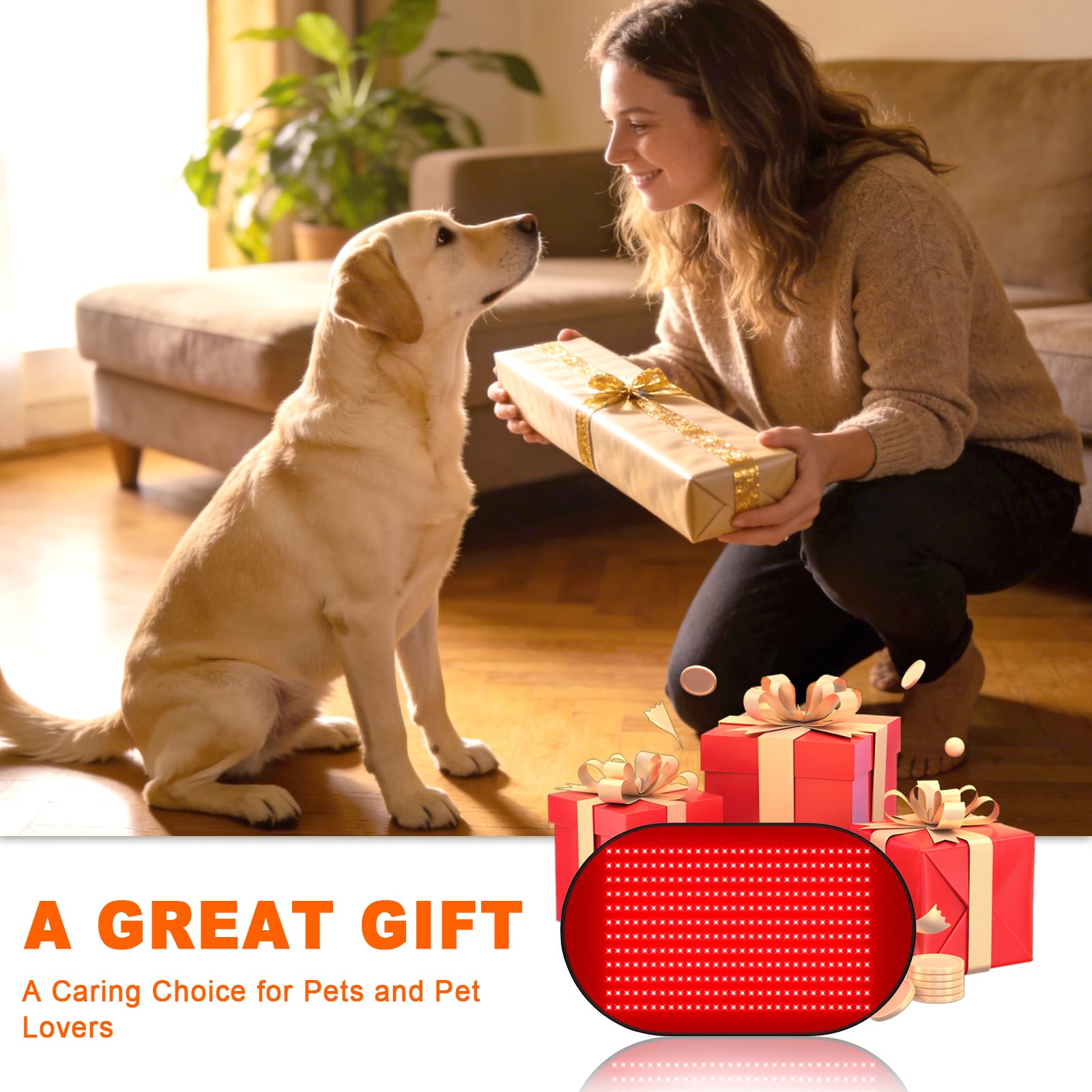 Red Light Therapy Mat for Dogs 23.6x39.4in 360 LED 660nm880nm Timer