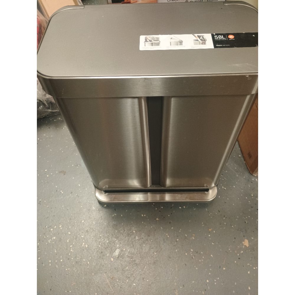 Simplehuman 58L Stainless Steel Dual Compartment Step Trash Can